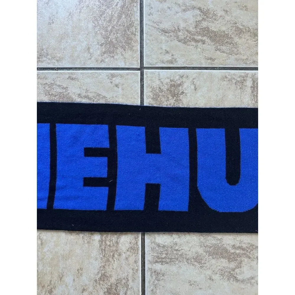 The Hundreds Blue Black Tassel Scarf Logo One Size Reversible‎